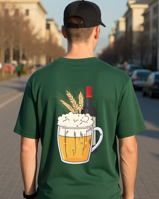 Weekend Edition Oversize Bottle Green Tees
