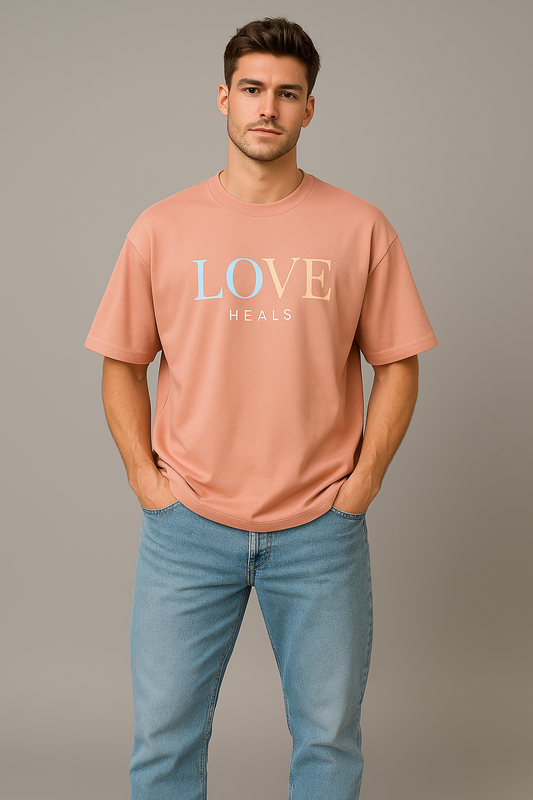 "Love" Edition oversize Peach Tees