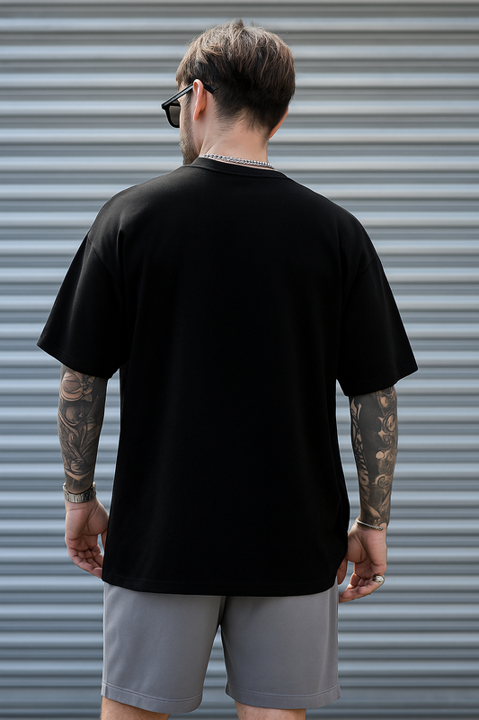Black Oversized Plain T-Shirt