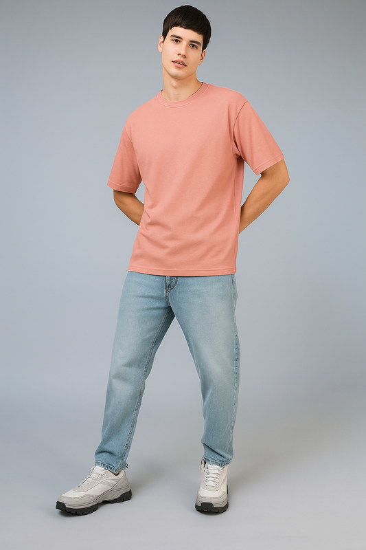 Dusty Peach Oversize Limited Edition  Plain Tee