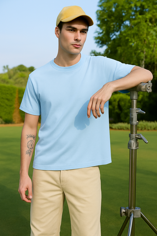 Light Sky Blue Prium Oversize Tees