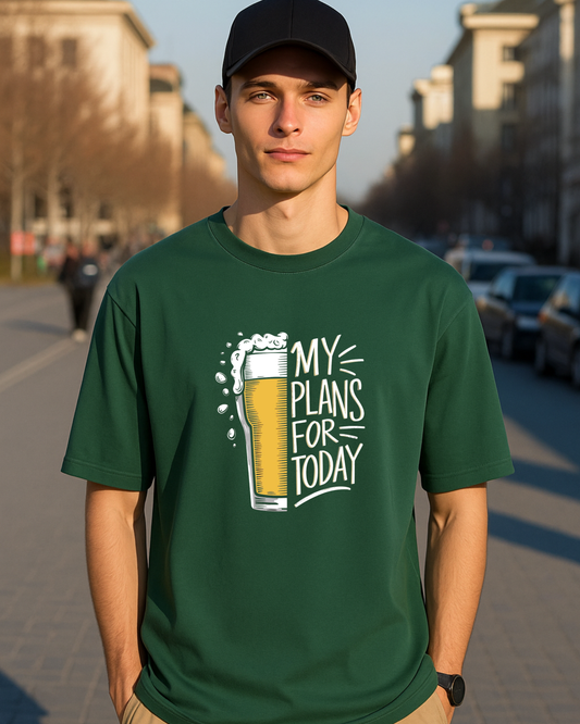 Weekend Edition Oversize Bottle Green Tees