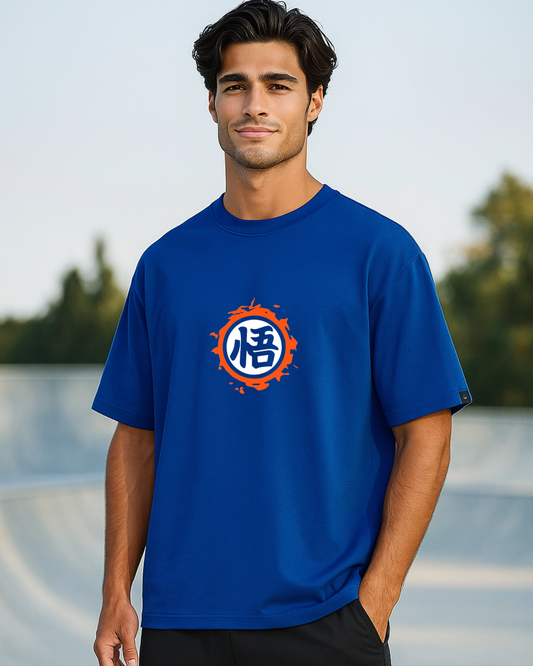 Royal Blue Anime Classy Oversize Tee