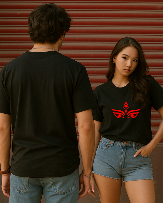 "Durga Puja " Edition oversize Black tees