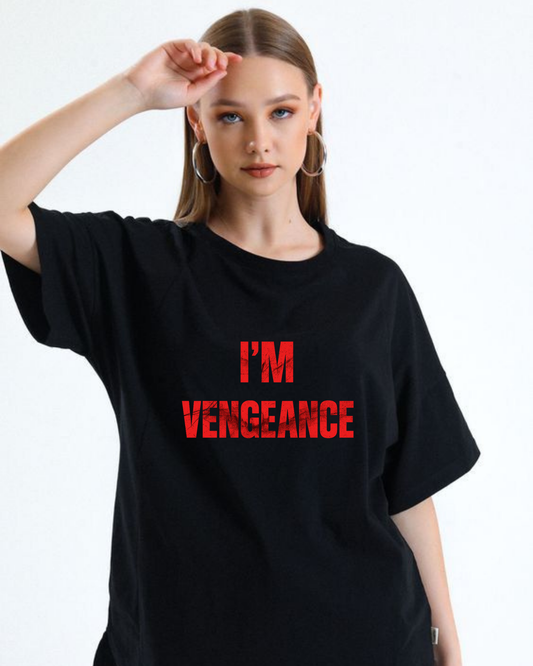 " VENGEANCE" Typography Oversize tees