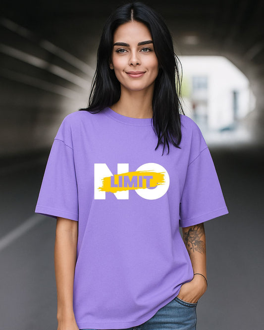 "No Limit " Oversize Lavender Tees