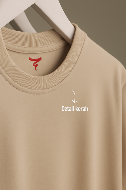 Beige Oversized Plain T-Shirt