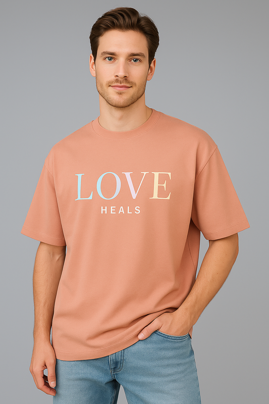 "Love" Edition oversize Peach Tees