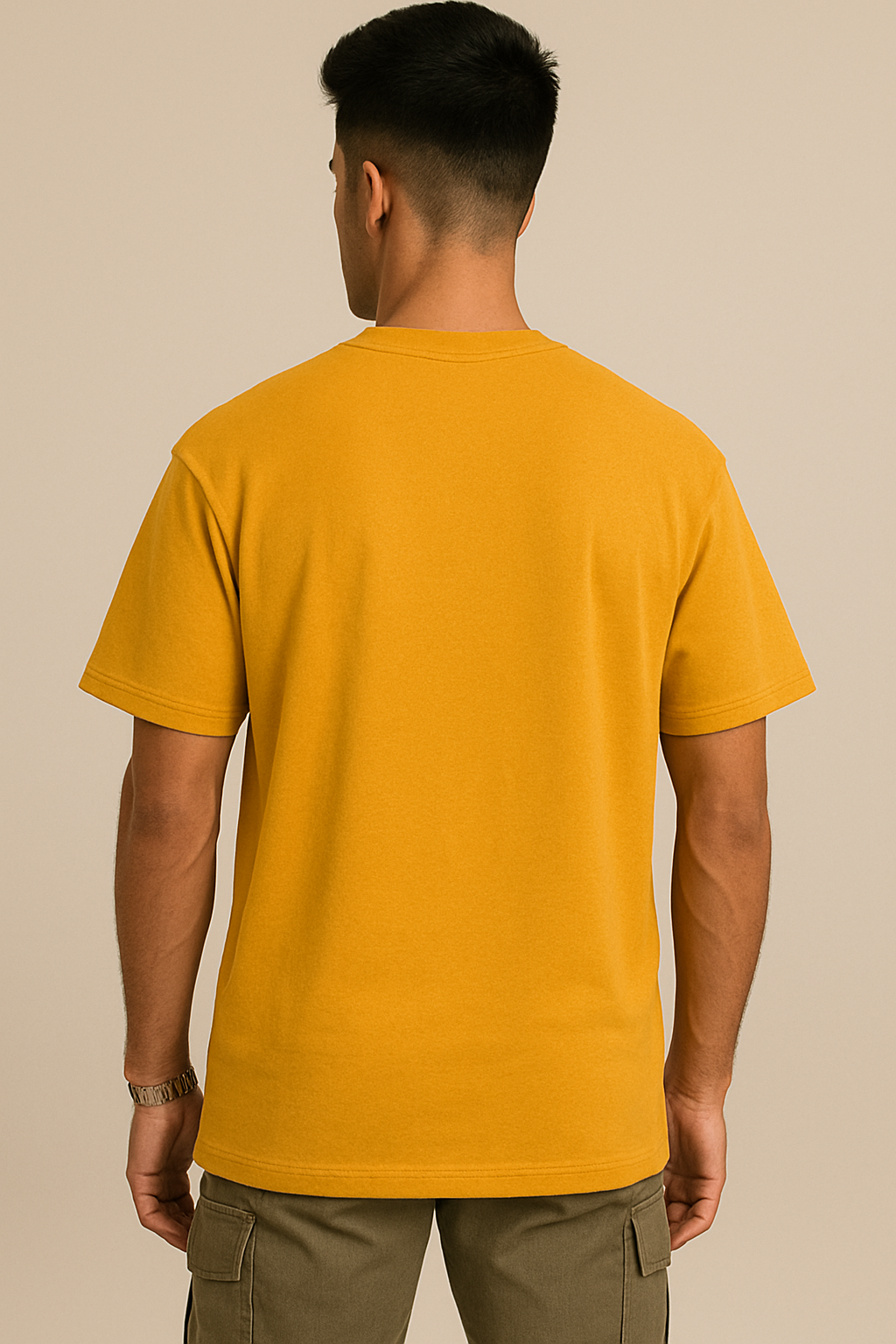 Mustard Yellow Oversized Plain T-Shirt