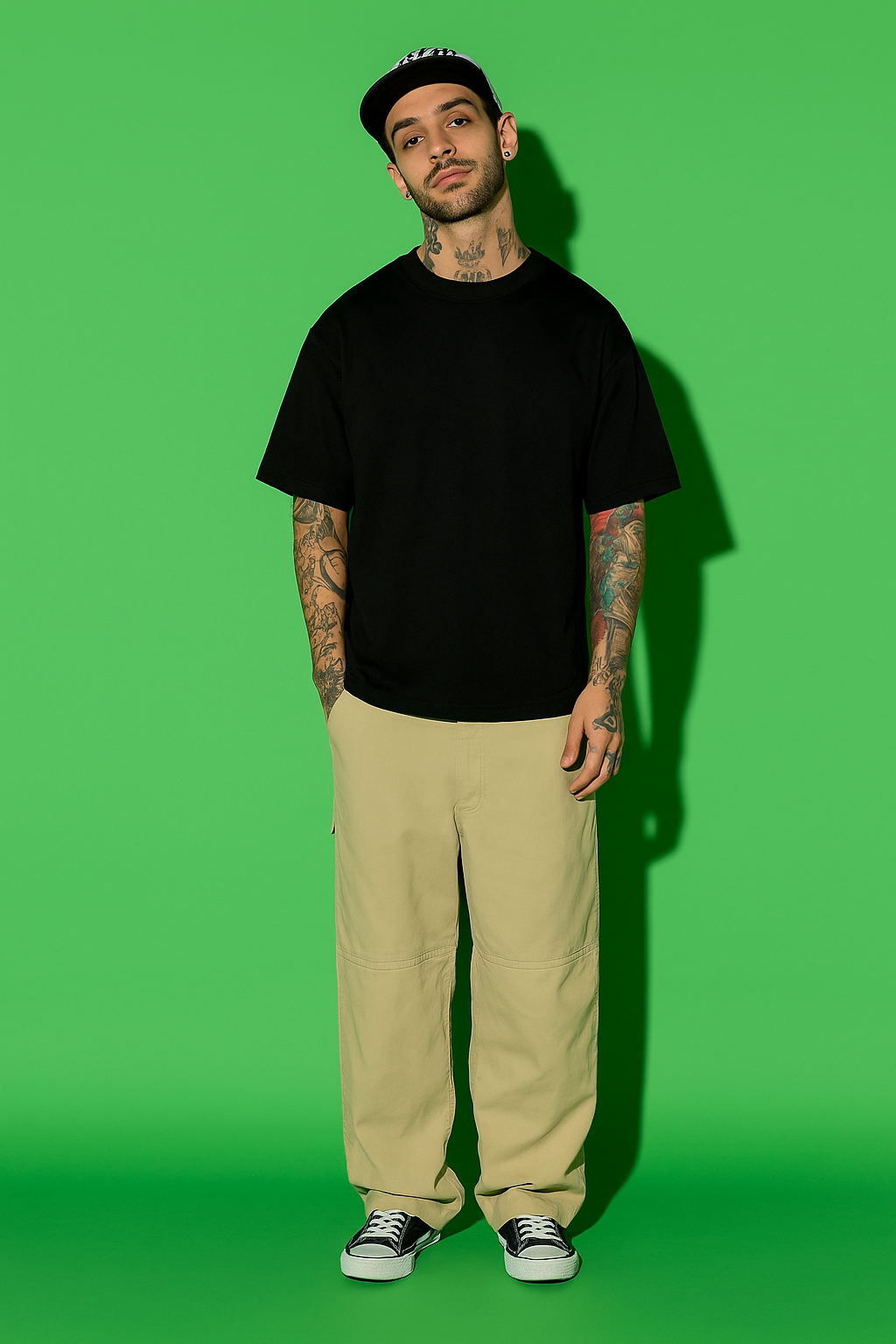 Black Oversized Plain T-Shirt